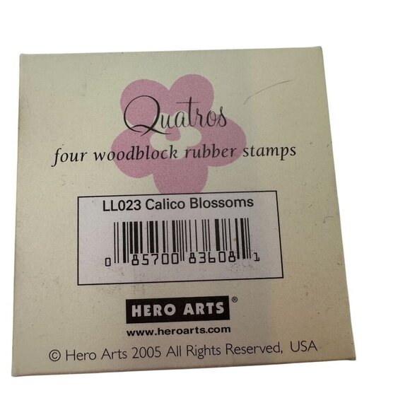 Hero Arts Calico Blossom Woodblock Rubber Stamps LL023 Set Crafting Scrapbooking - Picture 3 of 6